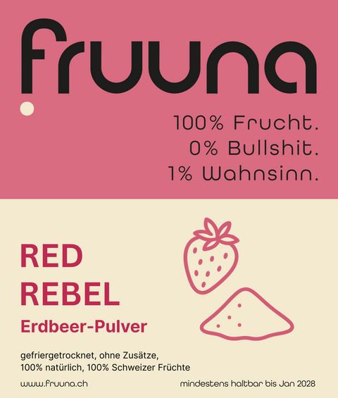 Rote Rebellen: gefriergetrocknete Schweizer Erdbeeren als Pulver, 200g