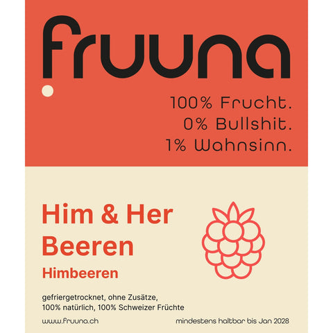 MINI - Him- & Her-Beeren: gefriergetrocknete Schweizer Himbeeren, 20g